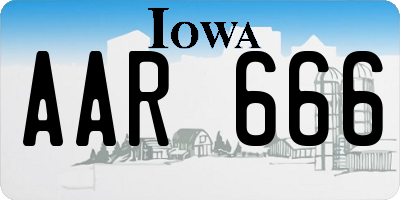 IA license plate AAR666