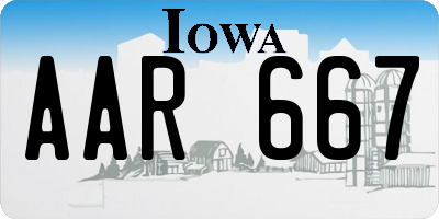 IA license plate AAR667
