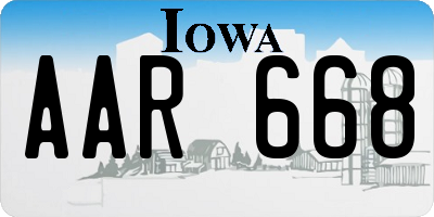 IA license plate AAR668