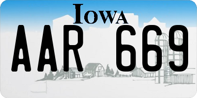 IA license plate AAR669