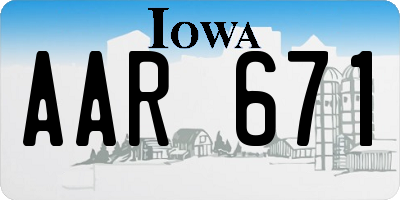 IA license plate AAR671