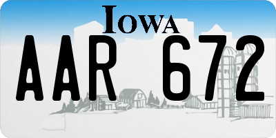IA license plate AAR672