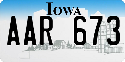 IA license plate AAR673