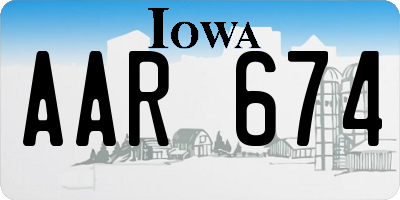 IA license plate AAR674