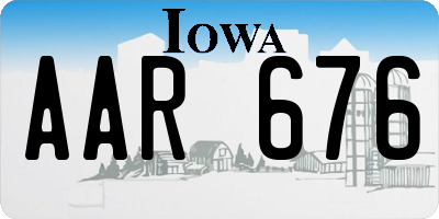 IA license plate AAR676