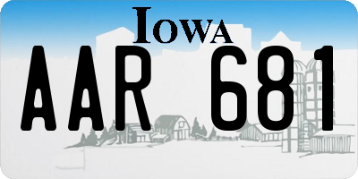 IA license plate AAR681