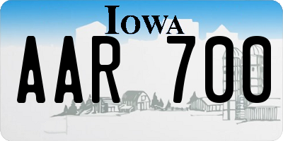 IA license plate AAR700