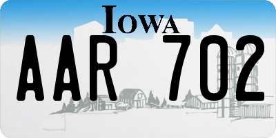 IA license plate AAR702