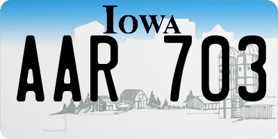 IA license plate AAR703