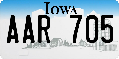IA license plate AAR705