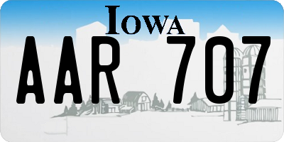 IA license plate AAR707