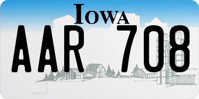 IA license plate AAR708