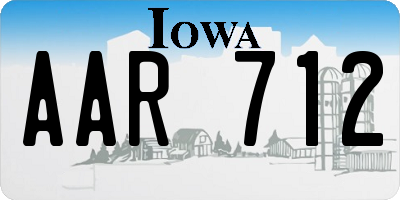 IA license plate AAR712