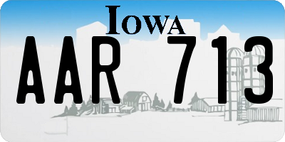 IA license plate AAR713