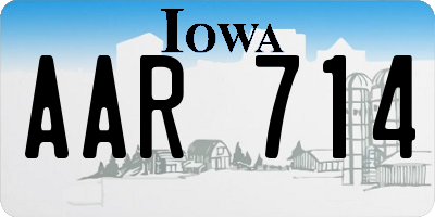 IA license plate AAR714