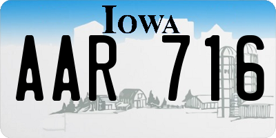 IA license plate AAR716