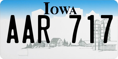 IA license plate AAR717