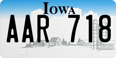 IA license plate AAR718
