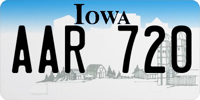 IA license plate AAR720