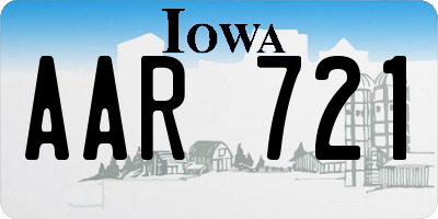 IA license plate AAR721