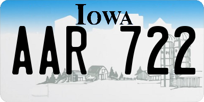 IA license plate AAR722