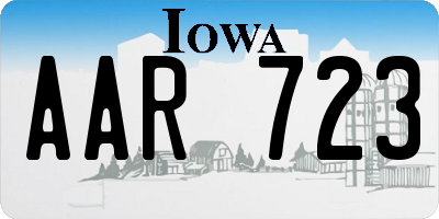 IA license plate AAR723