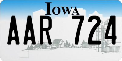 IA license plate AAR724
