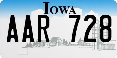 IA license plate AAR728