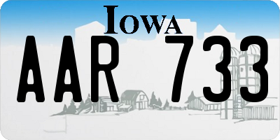 IA license plate AAR733