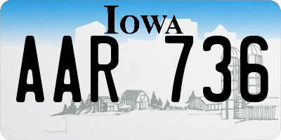 IA license plate AAR736
