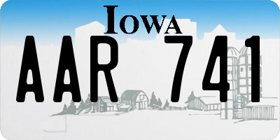 IA license plate AAR741