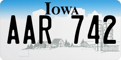 IA license plate AAR742