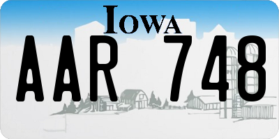 IA license plate AAR748