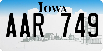 IA license plate AAR749