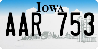 IA license plate AAR753