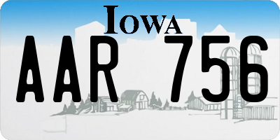 IA license plate AAR756