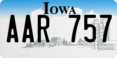 IA license plate AAR757