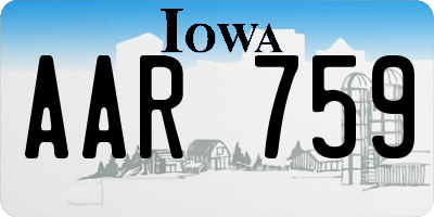IA license plate AAR759