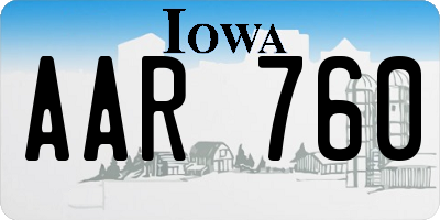 IA license plate AAR760