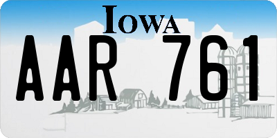 IA license plate AAR761