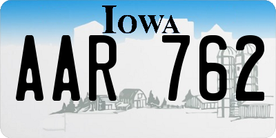 IA license plate AAR762
