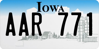IA license plate AAR771