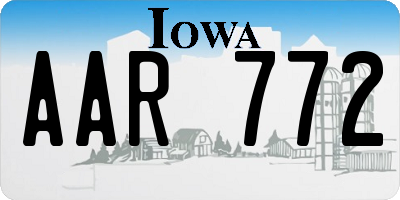 IA license plate AAR772