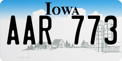 IA license plate AAR773