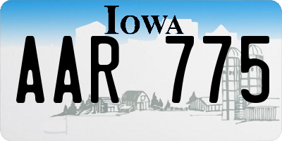 IA license plate AAR775