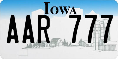 IA license plate AAR777