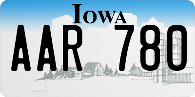 IA license plate AAR780