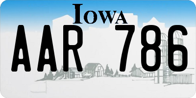 IA license plate AAR786