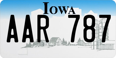 IA license plate AAR787