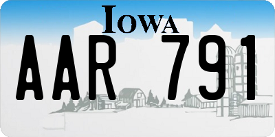 IA license plate AAR791